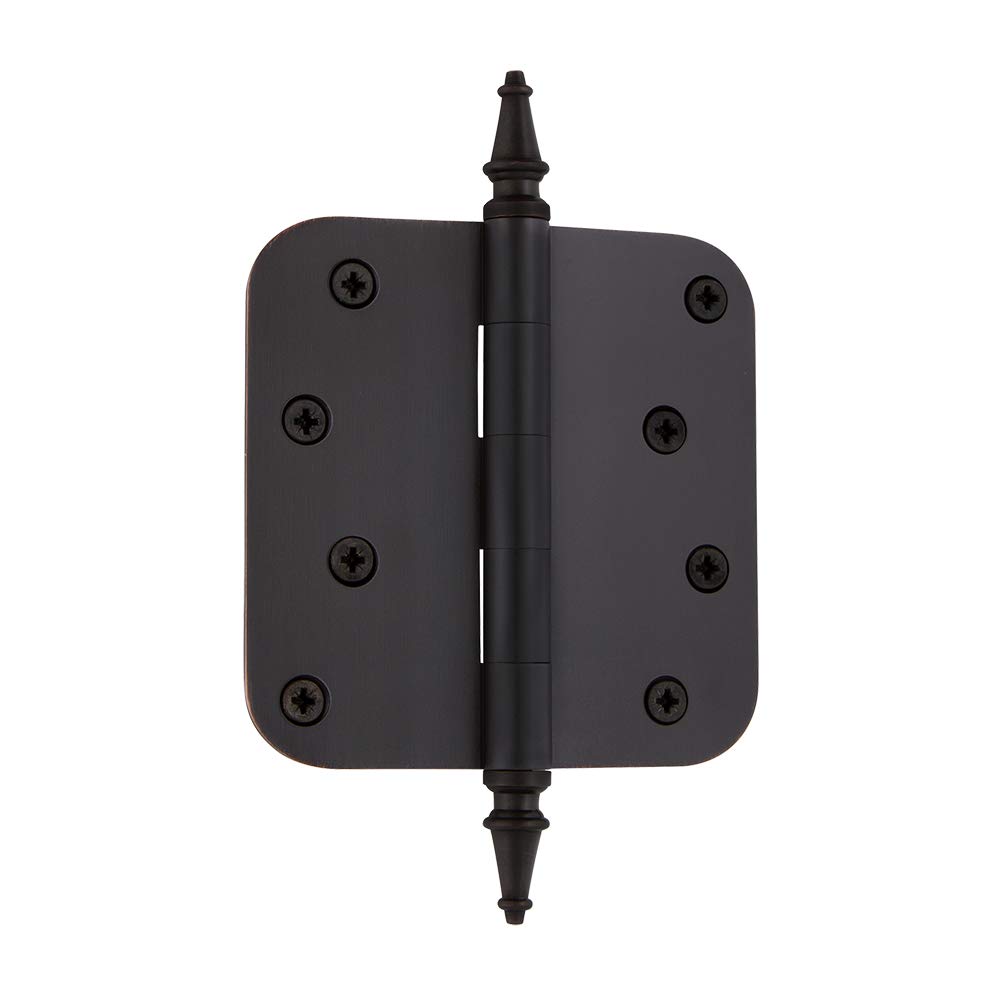 Nostalgic Warehouse 746086 4" Steeple Tip Residential 5/8" Radius Corners Door Hinge, Oil-Rubbed Bronze