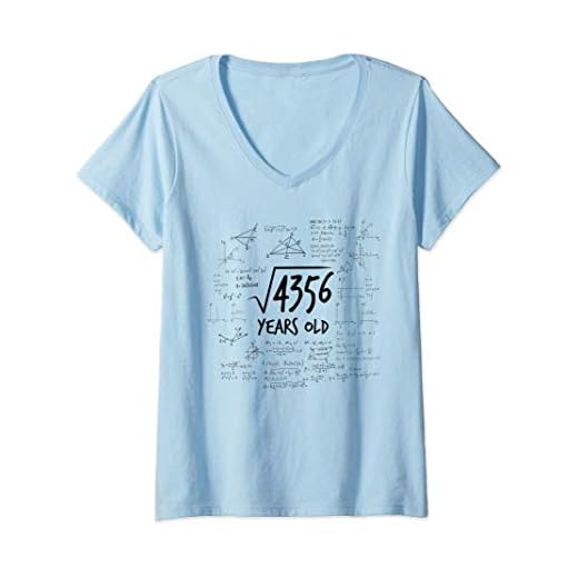 Mujer 66 cumpleaños - raíz de 4356 matemáticas nerd matemáticas Camiseta Cuello V