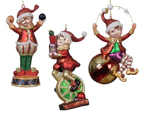 Christbaumschmuck Glas 14,7cm - Weihnachtself Figur zum Aufhängen - 1...