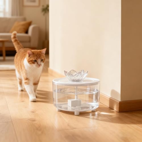Fuente automática para gatos, dispensador de agua USB 2L miniatura 4