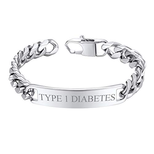 FindChic Customized Name Bar ID Bracelets for Men Women 18K Gold Plated/Stainless Steel/Black 7MM/10MM/15MM Width 7.5'' 8.3'' Bangles, with Jewelry Box c.10mm-7.5''(stainless steel) not engr