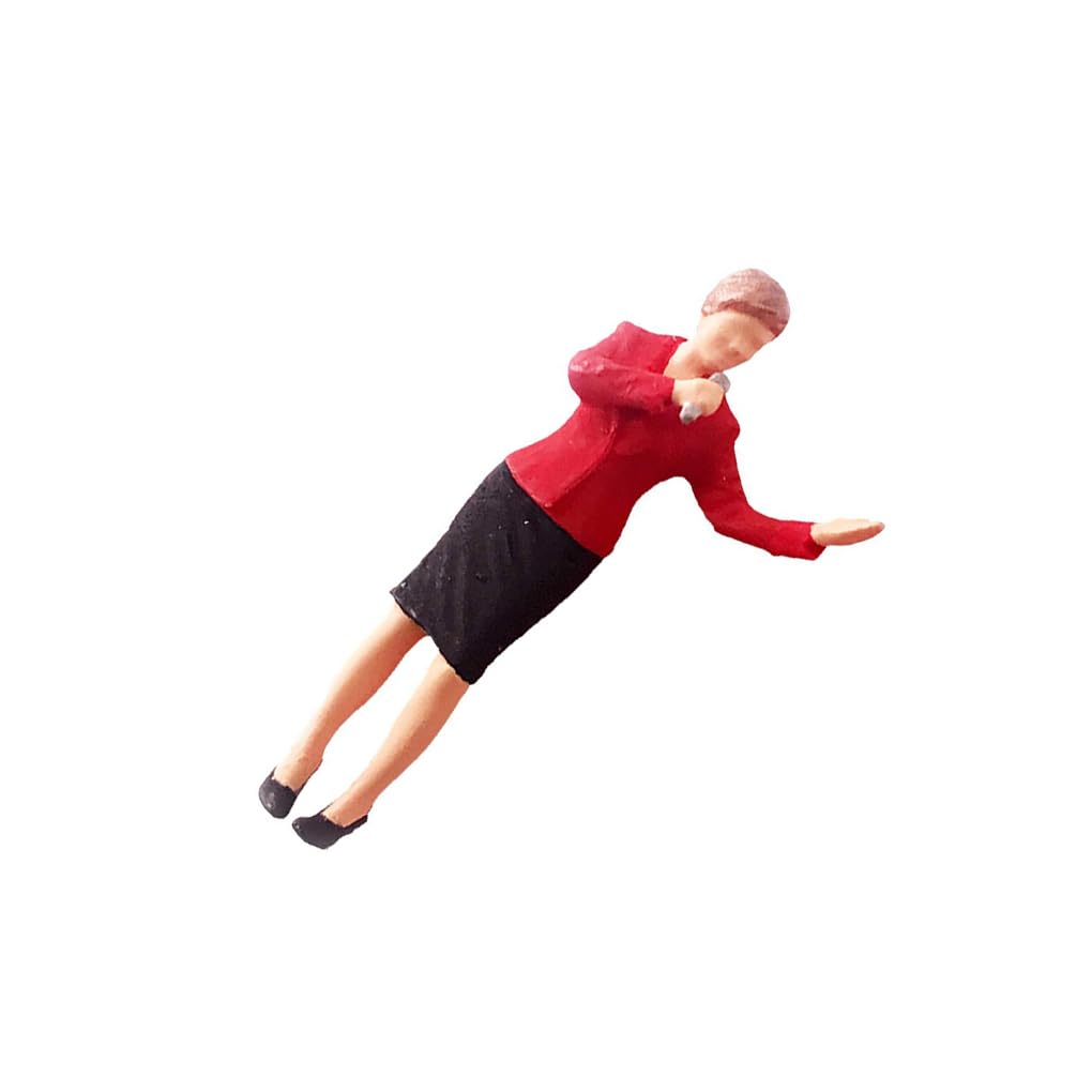 KIXZSAZ Tiny Hand-Painted Model People Figure Diorama Scenery Intricate and Eye-Catching HO Scale, Hostess Red, height 2.8-3cm