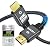 Yauhody 8K HDMI 2.1 Cable 10ft, Certified Ultra High Speed Heavy Duty Nylon Braided HDMI 2.1 Cord, 8K@60Hz, 10K, 4K@144Hz, 4K@120Hz, eARC, HDCP 2.2 & 2.3, Dynamic HDR, 3D for Monitor, TV (10 Feet)