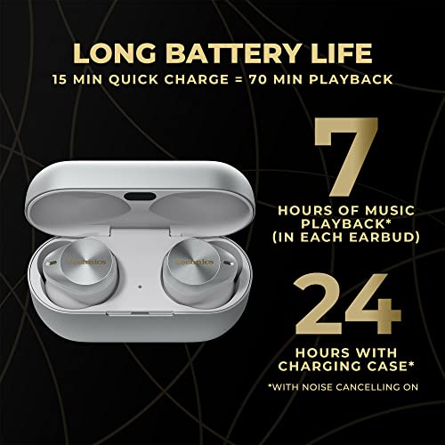 undefined Technics Premium Hi-Fi True Wireless Bluetooth Earbuds with Advanced Noise Cancelling, 3 Device Multipoint Connectivity, Wireless Charging, Hi-Res Audio + Enhanced Calling - EAH-AZ80-S (Silver) の商品画像 5