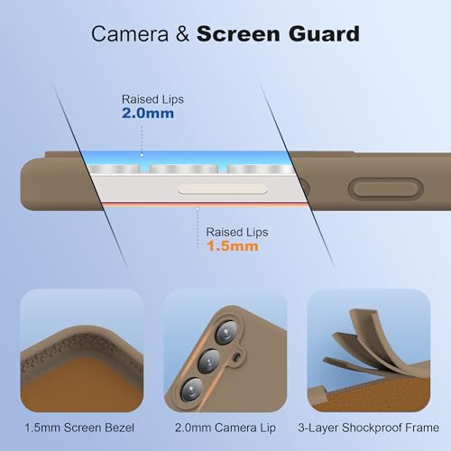YEMORAN Designed for Samsung Galaxy S25 6.2'' with Magnetic Ring Stand[Compatible with Mag-Safe][Military-Grade Protection] Slim Liquid Silicone S25 Phone Case for Men Wowen,Brown by YEMORAN - Used condition - Image 5