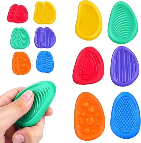 Juguetes, Toy 6 Piezas Juguetes para la ansiedad, Piedra sensorial, de Silicona Suave, con Textura, Juguetes para aliviar la ansiedad, Juguetes para aliviar el estrés para...