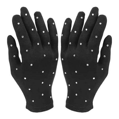 BESPORTBLE Long Lace Gloves White for Ice Skating Fancy Black Gloves Stage Dance Party