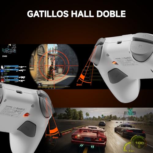 Image of ECHTPower Wireless PC Gaming Controller with TFT Screen, Hall-Effect Joysticks No Drift, 1000Hz Polling, Dual Hall Triggers, Turbo & RGB, Multi-Platform PC Controller for Windows /Switch /Android /iOS