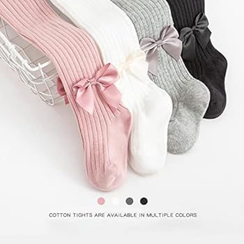 Neteson 3-delige kinderpanty's voor meisjes, gebreide panty, katoen, warme kousen, leggings voor kinderen, zwart, wit, roze, 4-6 Jaar