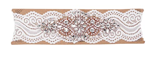 Mandala Crafts Rose Gold Wedding Garters For Bride – Rhinestone Wedding Garter Belt Set For Wedding With Pearls - Lace Bridal Garters For Bride #TOP2