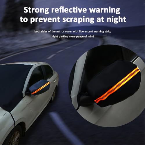 Image of Windshield Cover for Ice and Snow, Car Windshield Snow Cover, Waterproof Sun Protection Windshield Snow Ice Covers, Car Front Glass Snow Shield Universal for Most Cars, SUV