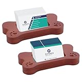 UNICRAFTALE 3er Set Hundeknochen Kartenständer 77x150x20,5mm Kokosnuss Brownk Holz Visitenkartenhalter Büro Schreibtisch Knochenform Organizer Mit Schräger Öffnung Für Home Office Deko