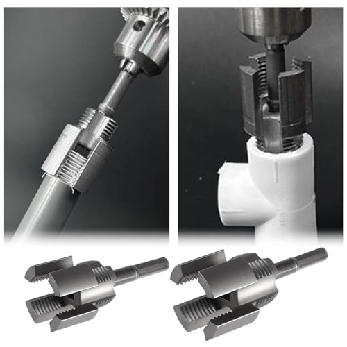 Miniatura 4 de Jiavlyx 2 Piezas Roscadora De Tubos De Pvc, 1 2 Dn15 Y 3 4 Dn20 Herramienta De Corte De Rosca De Pvc, 2 In 1 Pvc Pipe Threader Kit, Herramienta De Corte De Rosca De Pvc, Para Tubos De Pvc Ppr