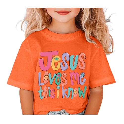 Image of BINTEHGS Jesus Shirts for Kids Christian Graphic Tees for Girls Religious God Tshirts Inspirational Bible Verse Cute T-Shirts