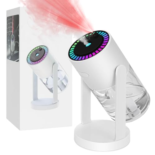 加湿器 小型 卓上【2024新登場・角度調整・星空ライト】超音波 卓上 上下角度調整可能 アロマ対応 LEDライト+星空ライト搭載 USB Type-C給電式 自動停止機能 空焚き防止 静音 車載 寝室 オフィス ミニ加湿器 次亜塩素酸水対応 乾燥/花粉症対策 日語+英語説明書付き - TLPGHLP - 商品画像