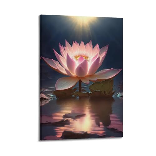 Impression fleur de lotus sur toile d'art moderne de salon