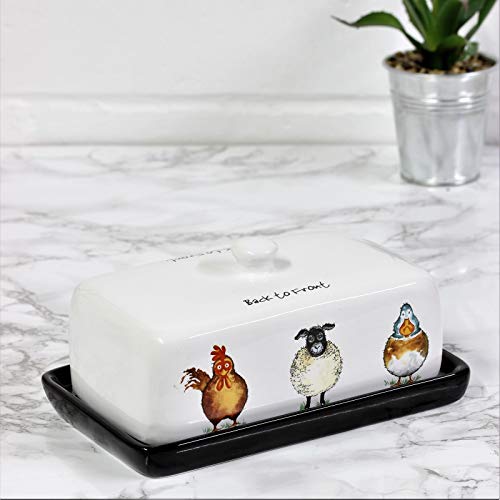 Price & Kensington - Mantequera con Imagen Trasera y Frontal, Color Blanco