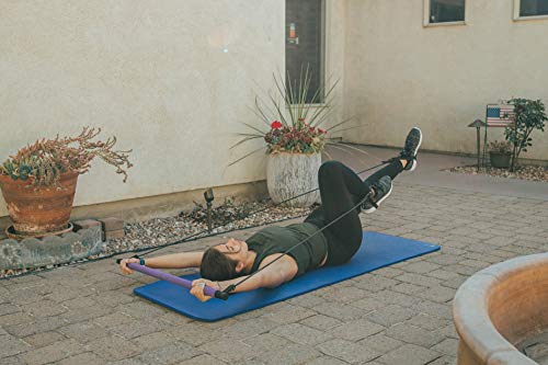 Pilates Bar Kit With Adjustable Resistance Bands Portable Home Gym Equipment x3 Full Body Workout Exercise Band For All Levels Yoga Strength Training on The Go for Women Men Premium Purple and Black