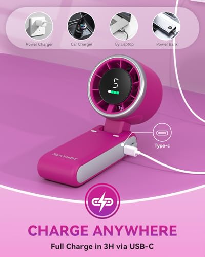 Image of PlayHot Portable Handheld Turbo Fan, Travel Essentials, Gifts for Women /Men