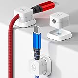 Sinjimoru ケーブルホルダー、iphone type c USBケーブル マグネット収納ボックス 車内 ケーブル 固定 収納 クリップ コード まとめる 整理 クリップ。Magnetic Cable Holder、White 3PCS