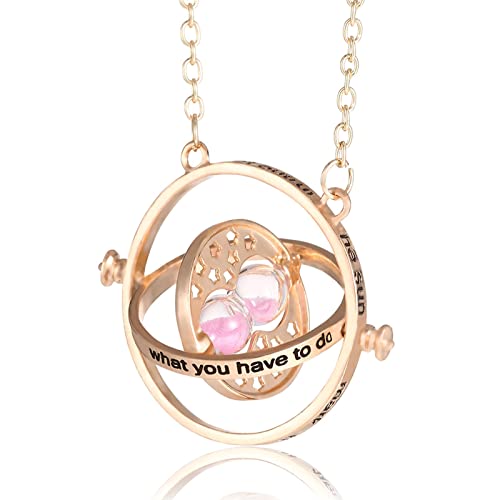 ysister Sablier Collier Harry Potter, Sablier Collier 360 Degree Time, "retourneur de temps" , d'Hermione Dans l'école des Sorciers Collier avec pendentif en forme de sablier