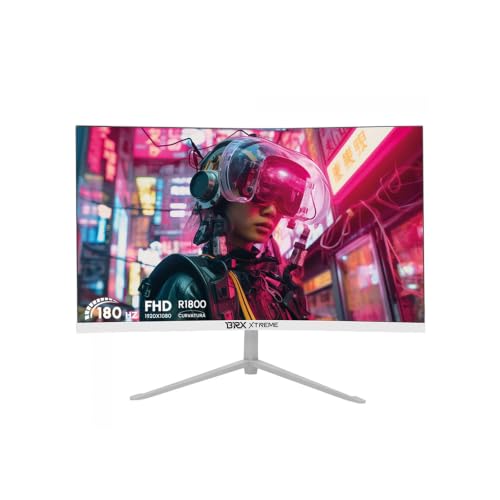MONITOR GAMER BRX XTREME 24" CURVO, TELA VA FULL HD 1920x1080 CURVATURA R1800 FRAMELESS 180HZ BRANCO