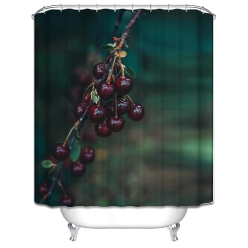 Rideau de douche feuilles de cerisier 200x180 cm extra long
