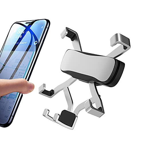 Erivis Fit Tesla Model 3 Phone Mount,Universal Gravity Car Cell Phone Holder Cradle Suitable for Tesla Model 3 2022 Accessories,Silver Cell Phone Holder for Car Suitable for Most Smart Phone