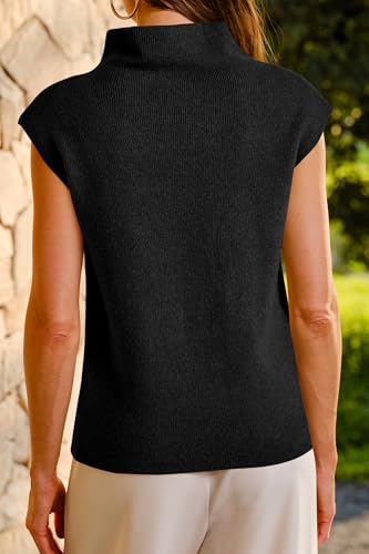 Arach&Cloz Women's Wool Blend Mock Neck Business Casual Sweater Vest 2025 Fall4