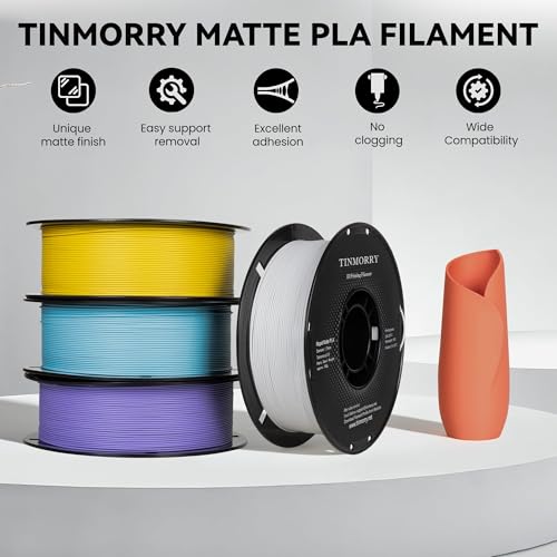 Image of TINMORRY Matte PLA Filament 1.75mm, Matte Surface 3D Printer Filament, Compatible with Bambu Lab FDM 3D Printers, 1 KG Spool (2.2 lbs), Matte Olive Green