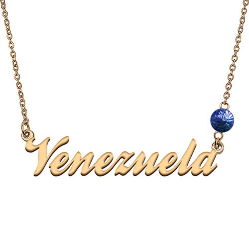 HUAN XUN Custom Choker Birthstone Venezuela Name Necklace Best