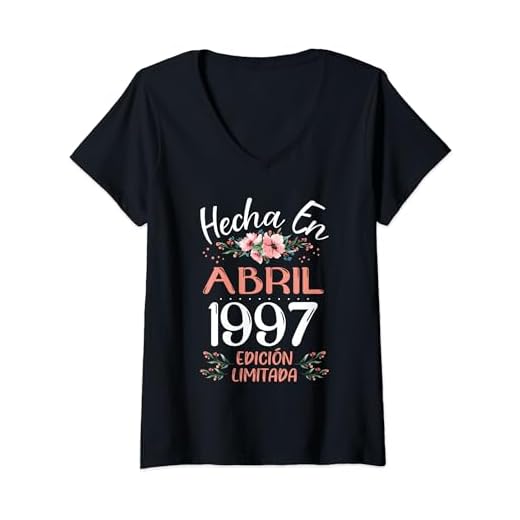 Hecha En Abril 1997 Mujer Regalo 27 Años Cumpleaños Camiseta Cuello V