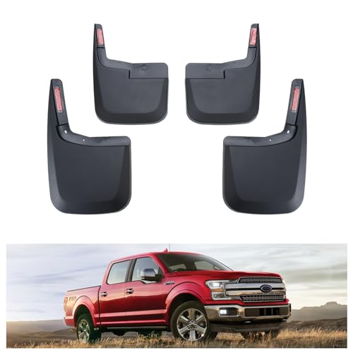 Image of Kiwi Master Mud Flaps for 2015-2020 Ford F-150 (Without Fender Flares), Heavy Duty Mud Guards, Front & Rear Splash Guards, No Drill, 4 Pcs Set