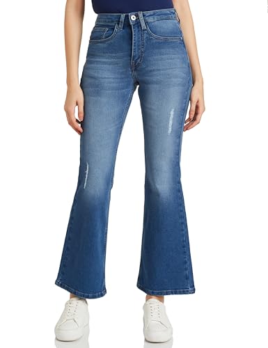 Image of Amazon Brand - Symbol Women Flared Bootcut Jeans (Mid Rise | Full Length) (Available in Plus Sizes)