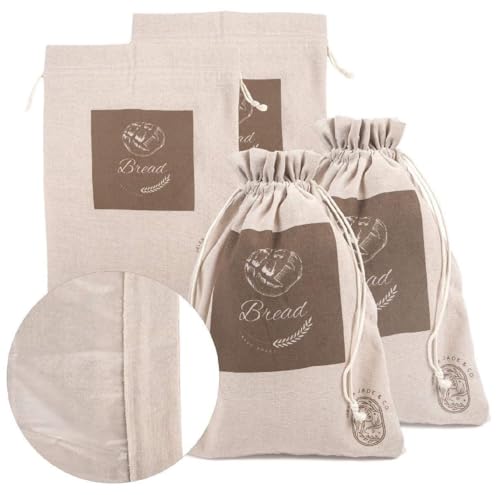 Linen Bread Bags for Homemade Bread (2 Pack, XL) – Easy to Clean Large Reusable Cloth Bags for Sourdough, Sandwich & Loaf Storage, BPA-Free Linen Bag with String Closure For Fresh Breads Storage by HELENA JADE AND CO - Image 8