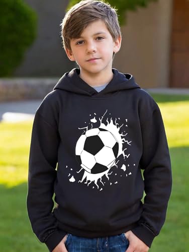 NEW 8-14Y Boys Soccer Hoodie Graphic Pullover Sweatshirt for Sports Fans2