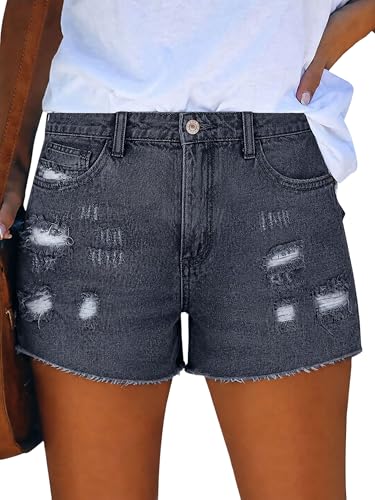 Short en jean déchiré femme bleu foncé 46 short en denim stretch extensible