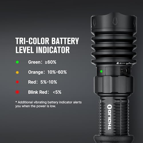 OLIGHT Warrior X 4 Rechargeable Tactical Flashlight 2,600 High Lumens with 630 Meters Long Range Thrower, Powerful Tail-Switch Light with USB-C Charging, Dual-Output for Daily (Black) - Image 4