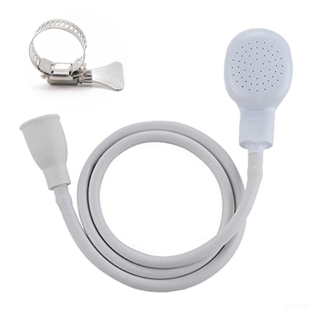 Tubo spray per lavandino in plastica bianca, doccetta portatile e spruzzatore per rubinetto per lavare capelli, sciacquare verdure, shampoo spray portatile per bagnare bambini, animali domestici