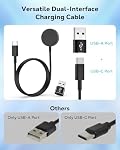 MoKo 2 Pack Type C Galaxy Watch Chargeur pour Samsung Galaxy Watch 8/8 Classic/7/Ultra/6/6 Classic/5/5 Pro/4/3/Active2/FE, Charge magnétique avec 3.3FT Câble de recharge et USB C à USB Un adaptateur