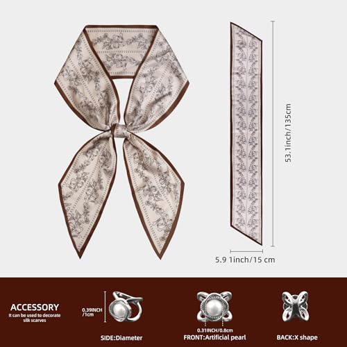 Silk Hair Scarf for Women Fashion Headscarf Lightweight Neck Bandanas for Purse Scarf Handbag Accessories3