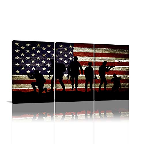 American Flag Wall Art American Soldier Military Wall Decor 3 Panels Painting Independence Day Theme Artwork American Flag Poster Patriotic Concept USA Flag for Home Print on Canvas Picture Framed Ready to Hang American Flag Wall Art American Soldier Military Wall Decor 3 Panels Painting Independence Day Theme Artwork American Flag Poster Patriotic Concept USA Flag for Home Print on Canvas Picture Framed Ready to Hang
