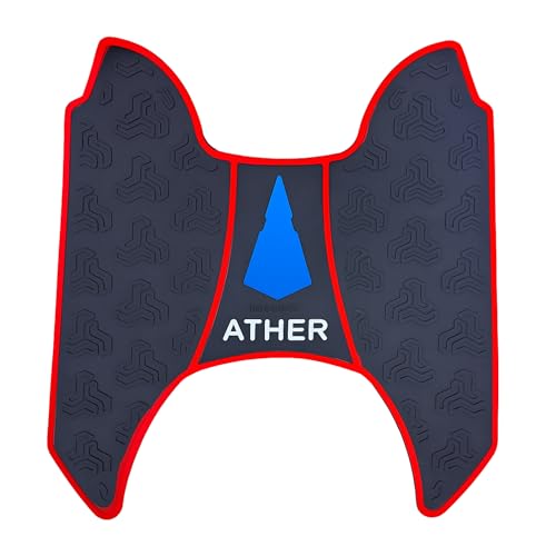Image of DEEPON Scooter Floor Mat for Ather 450X & Ather 450 - Red & Blue Custom-Fit Waterproof Anti-Slip Rubber Footboard Mat | All-Weather Protection