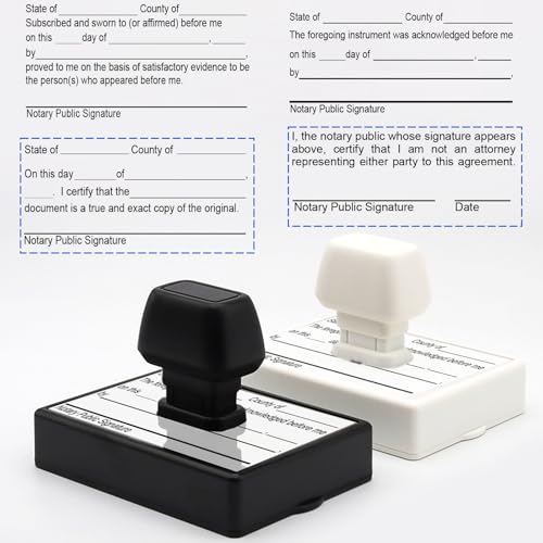 Customizable Notary Stamps (Notary Stamp with Selectable Color and Size - Notary Acknowledgement Stamp) Notary Supplies That are Easy to Store