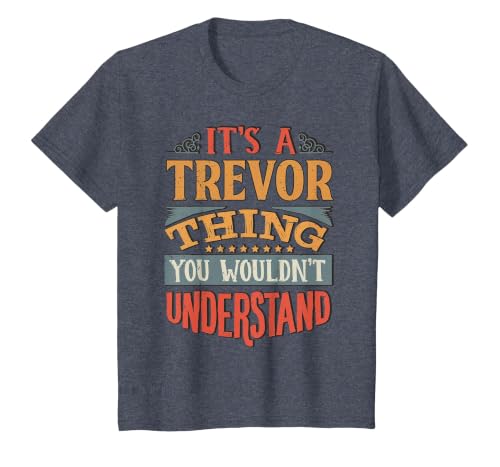 Trevor Name T-Shirt, Youth, Heather Blue, 4T