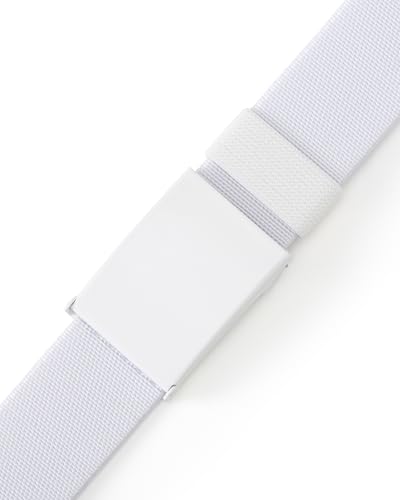 Image of Mile High Life Stretch Canvas Belt for Men, Golf Casual Elastic Web Belt, Top Military Buckle, Adjustable Cut to Fit