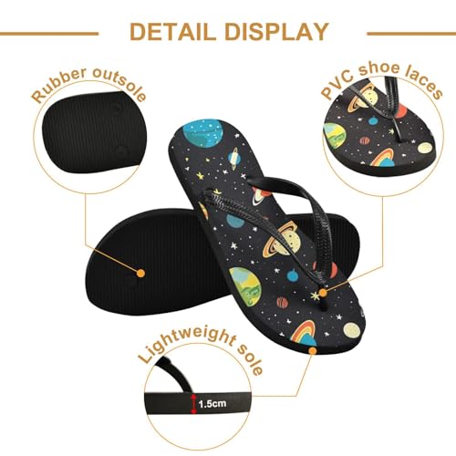 Space Planets Beach Summer Casual Flip Flop Sandals Non-Slip Quick Dry for Women Men 214B27872