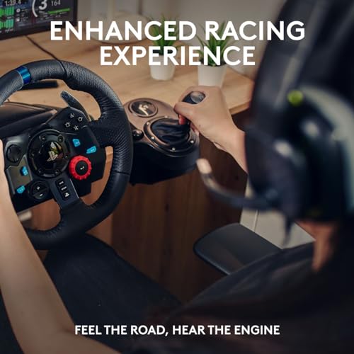 Logitech G29 Driving Force Racing Wheel and Pedals, Force Feedback, Real Leather + ASTRO A10 Gen 2 Wired Headset - For PS5, PS4, PC, Mac - Black - image 3