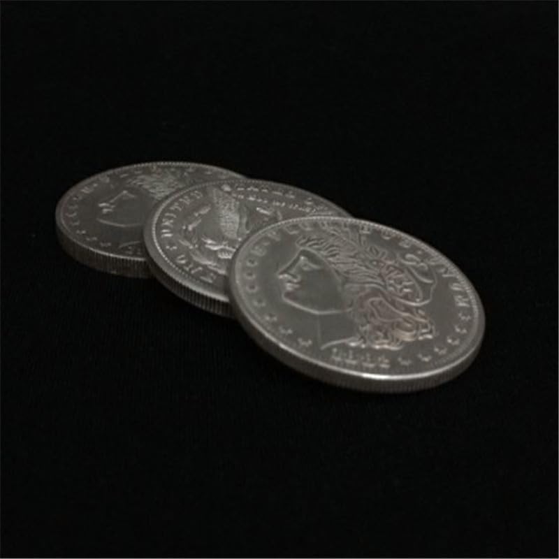 SUMAG Triad Coins (Morgan Dollar Version) Magic Tricks Close up Magic Props Gimmick Coins Vanishing Super Visual Effect