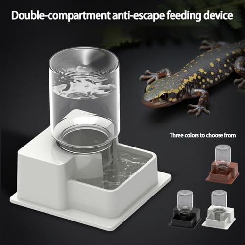 Automatischer Futterspender für Reptilien, automatische abnehmbare Schüssel für Reptilien, Tränke für Schildkröten und Geckos, für Lebensraum von Schildkröten, Chamäleon, Schlange, Gecko, Fr-5